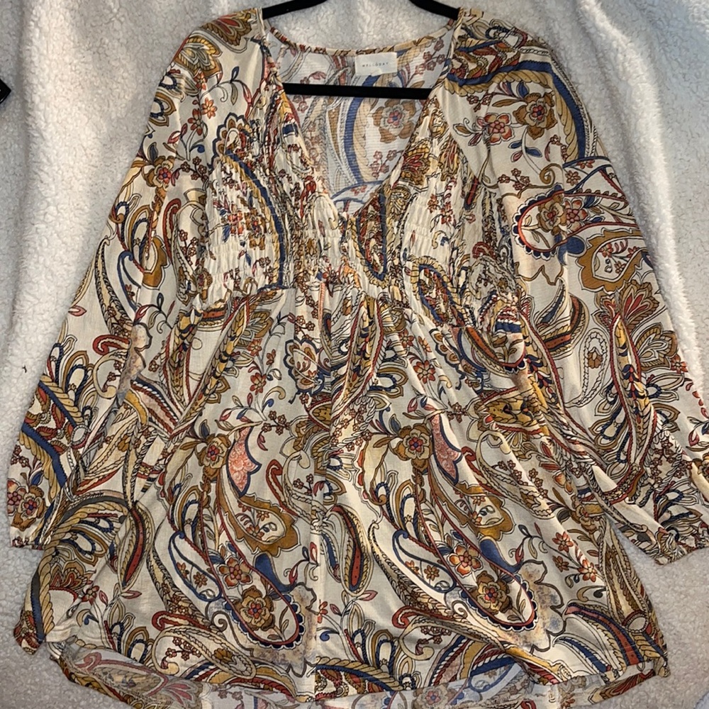 Flowy loose v-neck dress Size M